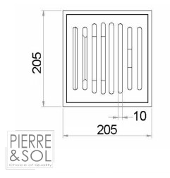 Siphon de cave - Grille à fentes en fonte - Classe L 15kN - ACO