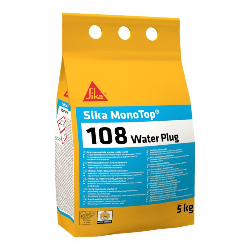 Sika MonoTop-108 WaterPlug - Malta cementizia ad azione rapida - Sika Sika MonoTop-108 WaterPlug - Malta cementizia ad azione rapida - Sika