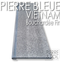 Bordo in pietra blu Vietnam - Bordi dritti arrotondati con rilievi - Bocciardato
