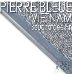 Bordo in pietra blu Vietnam - Bordi dritti arrotondati con rilievi - Bocciardato