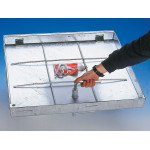 Tileable cover in galvanized steel - Assisted opening and locking - B 125 kN - HAGO