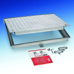 Sportello d'accesso in acciaio zincato grecato - Apertura assistita - 15 kN - HAGO