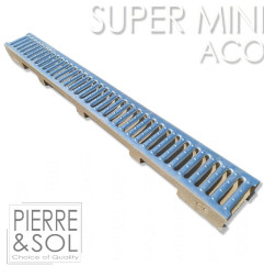 Supermini drainage channel with galvanized grid - H 6 cm