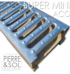 Caniveau Super mini avec grille galvanisée detail- H 6 cm