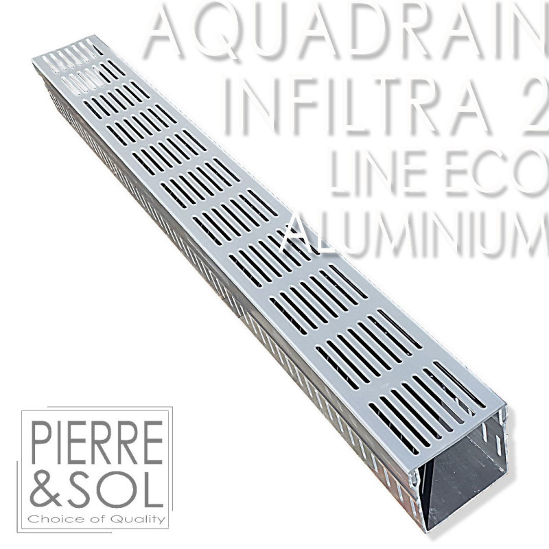 Алюминиевый решетчатый желоб - AquaDrain BIG- 100/100 PLUS - LINE ECO