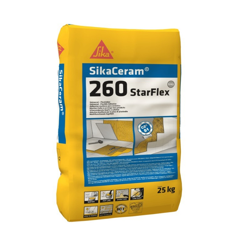 SikaCeram-260 StarFlex - Mortier-colle à usage variable EC 1 PLUS - Sika
