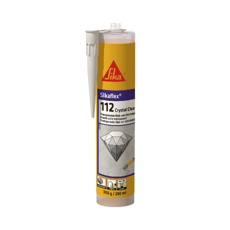 SikaFlex-112 Crystal Clear - EC 1 PLUS transparent mounting adhesive - Sika SikaFlex-112 Crystal Clear - EC 1 PLUS transparent mounting adhesive - Sika
