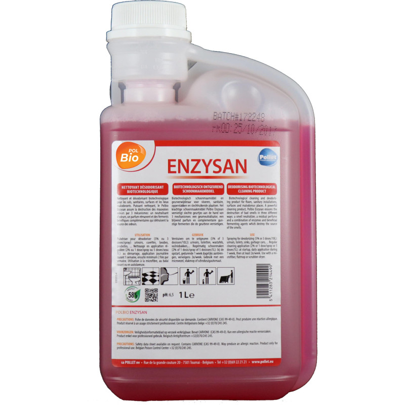 PolBio Odor Control Enzysan - Limpador biotecnológico para pisos e superfícies - Pollet PolBio Odor Control Enzysan - Limpador biotecnológico para pisos e superfícies - Pollet