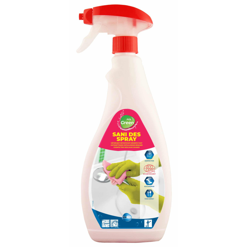 PolGreen Sani DES Spray - Disinfectant descaler - Pollet PolGreen Sani DES Spray - Disinfectant descaler - Pollet