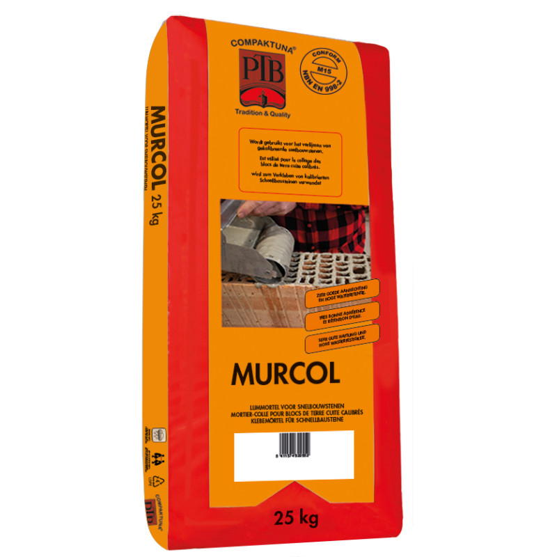 Murcol M15 - Lijmmortel voor gekalibreerde terracotta blokken - PTB Compaktuna Murcol M15 - Lijmmortel voor gekalibreerde terracotta blokken - PTB Compaktuna