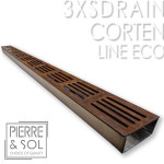 Calha de aço inoxidável Altura 3,5 cm - Grade de aço Corten 3XSDRAIN - LINE ECO