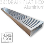 قناة صرف كبيرة ستانلس ستيل ارتفاع 3.5 سم - 3XSDRAIN FLAT شبكة المنيوم - LINE ECO