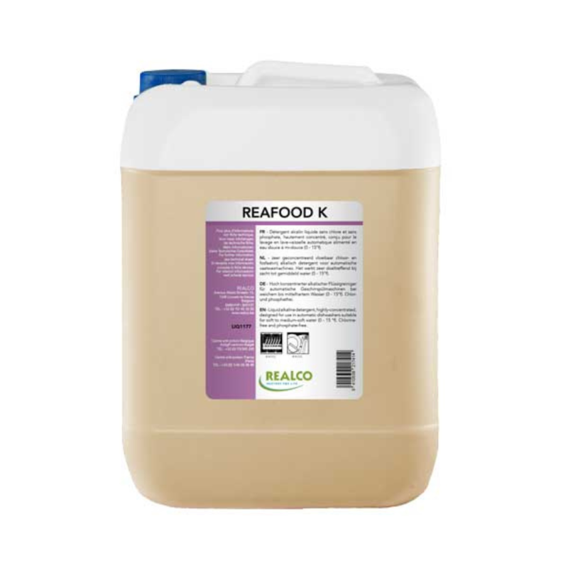 Reafood K - منظف قلوي لغسالات الأطباق الأوتوماتيكية - Réalco Reafood K - منظف قلوي لغسالات الأطباق الأوتوماتيكية - Réalco