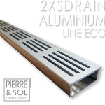 قناة استانلس ستيل ارتفاع 2 سم - 2XSDRAIN شبكة المنيوم - LINE ECO