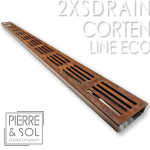 قناة ستانلس ستيل ارتفاع 2.5 سم - 2XSDRAIN شبكة فولاذ كورتن - LINE ECO قناة ستانلس ستيل ارتفاع 2.5 سم - 2XSDRAIN شبكة فولاذ كورتن - LINE ECO