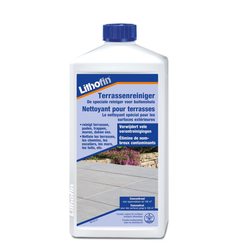Limpador de terraços - Limpador especial para superfícies externas - Lithofin