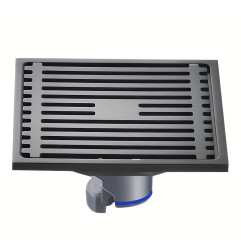 مصرف أرضي من الفولاذ المقاوم للصدأ XECO مقاس 10×10 سم، خط داكن - 304