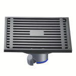 Сливной трап XECO Inox 10x10 см Line Dark – нержавеющая сталь 304