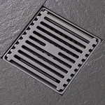 Сливной трап XECO Inox 10x10 см Line Dark – нержавеющая сталь 304