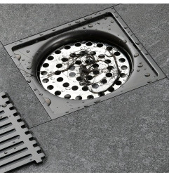 Сливной трап XECO Inox 10x10 см Line Dark – нержавеющая сталь 304