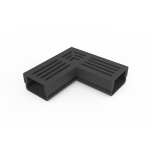 Canal 3XS MINI L 6,5 cm Grelha de alumínio preta - StarDrain - Elemento de canto