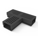 Canal 3XS MINI L 6,5 cm Grelha de alumínio preta - StarDrain - Peça em T