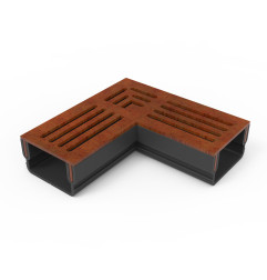 Canal 3XS MINI L 6,5 cm Rejilla de acero Corten - StarDrain - LINE ECO