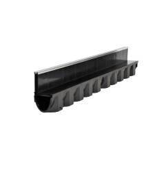 Black polypropylene slotted channel - Coeck