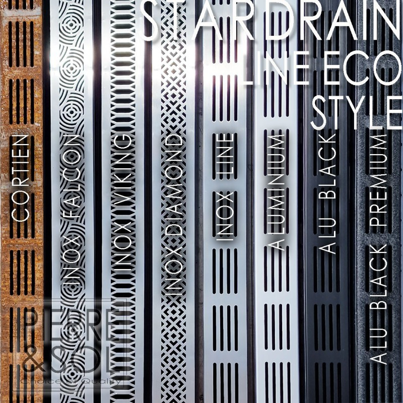 قناة من الفولاذ المقاوم للصدأ ارتفاع 3.5 سم - 3XSDRAIN EASY شبكة من الفولاذ المقاوم للصدأ الطراز - LINE ECO