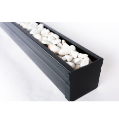 Canalón de piedra TOP con rejilla de aluminio negro - 100/100 - LÍNEA ECO