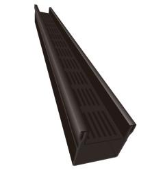 Canalón de piedra TOP con rejilla de aluminio negro - 100/100 - LÍNEA ECO