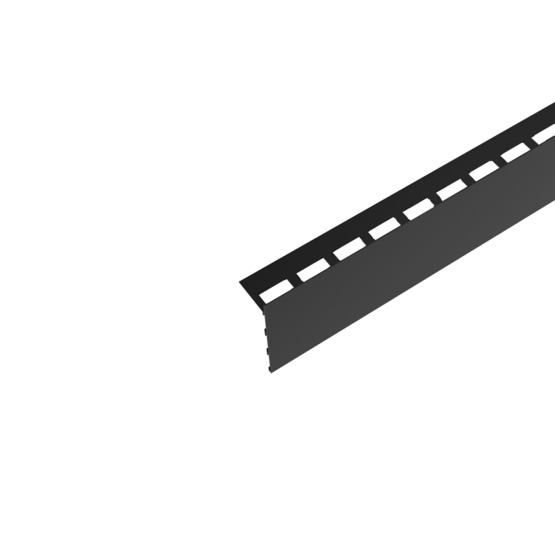 Sidesol - Perfiles de acabado para terrazas sobre pedestales - Solidor - Perfil recto - Negro