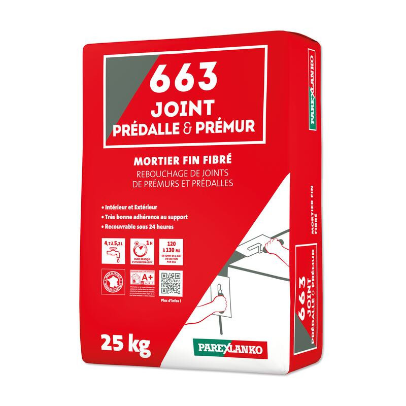 663 Joint Prédalle Premur - Fine fiber-reinforced mortar for filling joints - Parexlanko