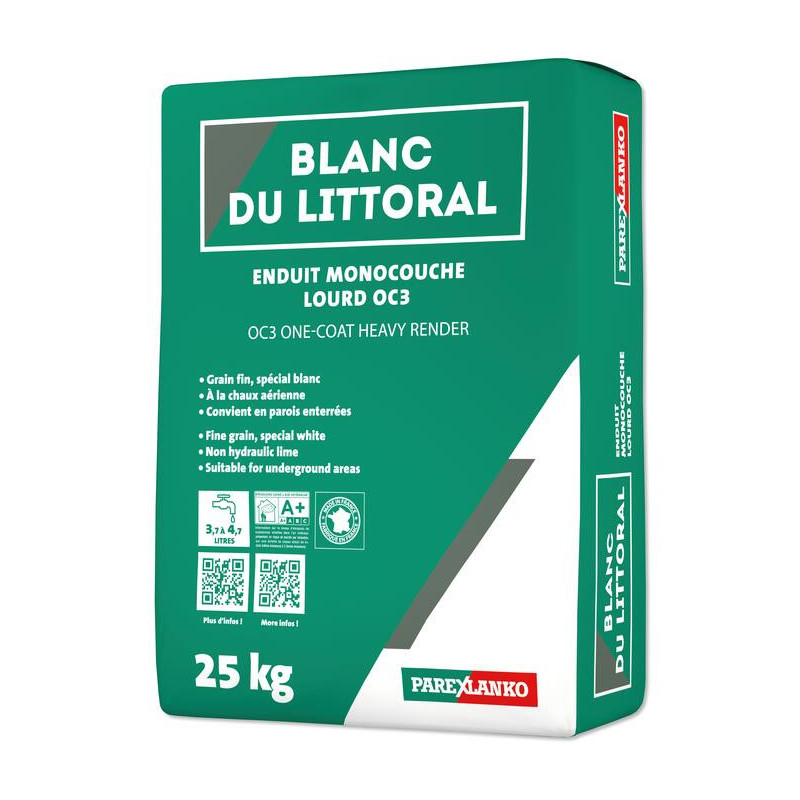 Blanc du Littoral - Enduit monocouche lourd grain fin spécial blanc - Parexlanko