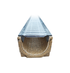 DIY polyester concrete channel with galvanized steel grid - Height 9 cm - LINE ECO