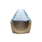 Canal de hormigón de poliéster para bricolaje con rejilla de acero galvanizado - Altura 9 cm - LINE ECO