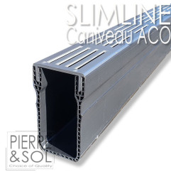 Kits complet caniveau étroit 6 cm grille aluminium - SLIMLINE - ACO