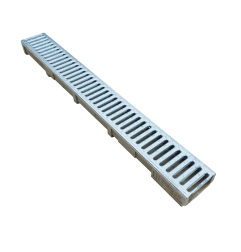 DIY Mini polyester concrete channel with galvanized steel grid - Height 6 cm - LINE ECO
