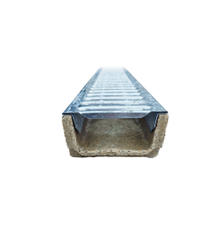 DIY Mini polyester concrete channel with galvanized steel grid - Height 6 cm - LINE ECO