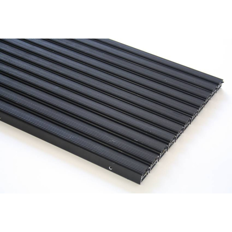 Doormat lacquered aluminium profile covered with black rubber profile - Vario RGO - Rosco